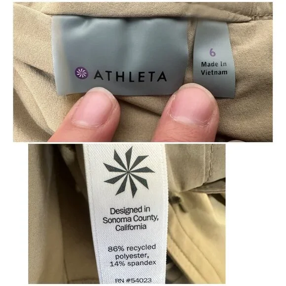 Athleta Pleated Skirt Skort Womens Size 6 Brown Tan Tennis Preppy Golf Oudoors